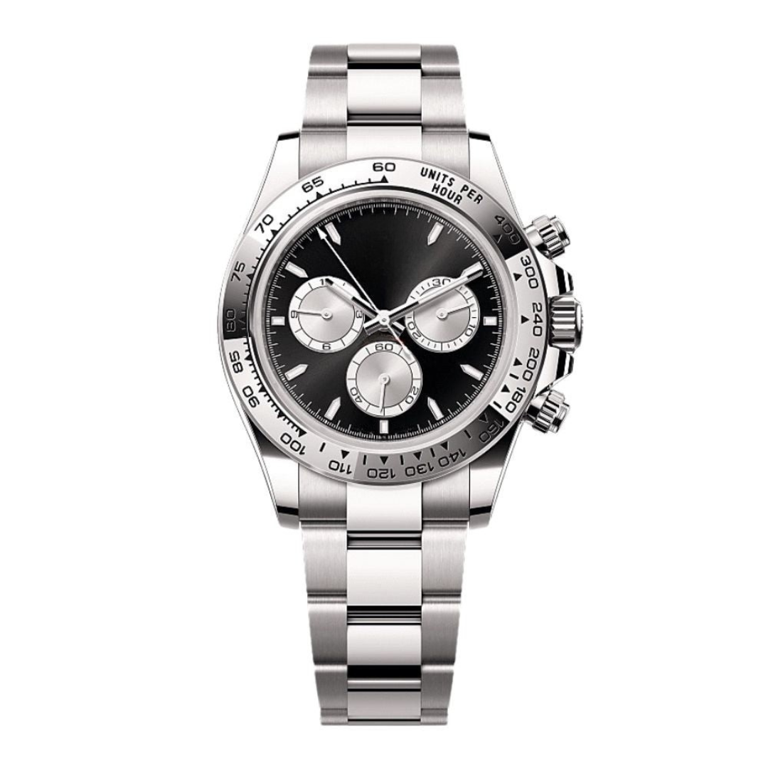 Racing Chronograph 40 – Black Dial | Silver Tone Case & Tachymeter Bezel